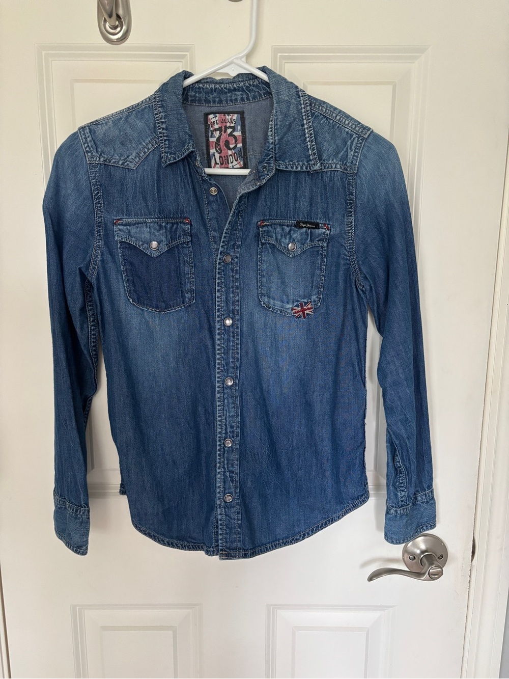 Pepe Jeans size 12 snap up denim shirt